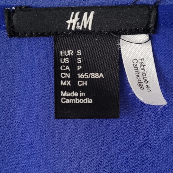 H&M Blue Scoop Neck Layered Blouse Size S - Picture 6 of 9